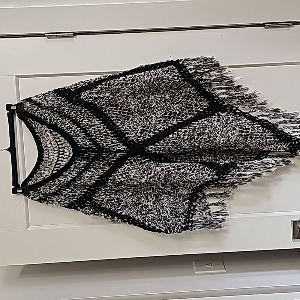 Black and white poncho